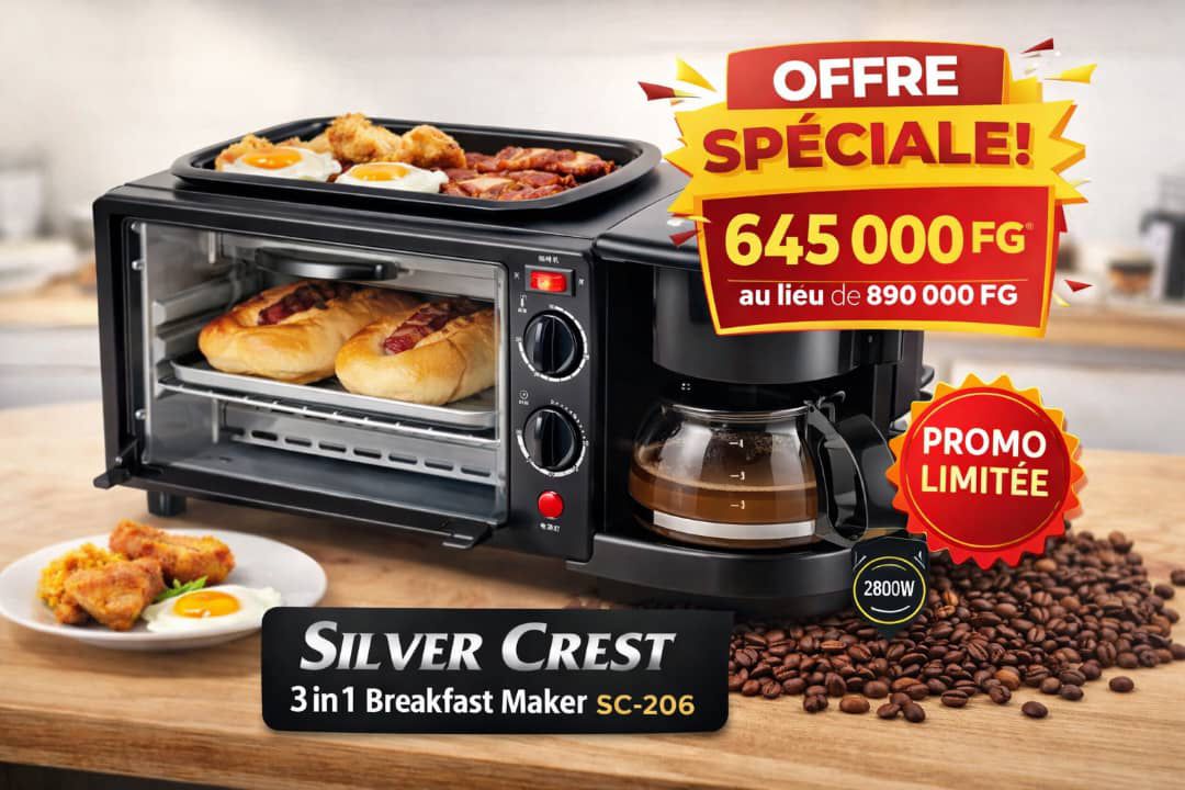 Appareil Multifonction 3-en-1 pour Petit-Déjeuner