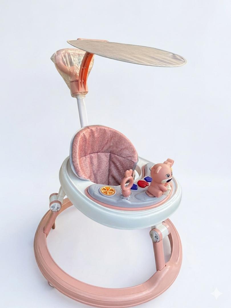 Trotteur Bébé Multifonction avec Pare-Soleil et Table d'Éveil