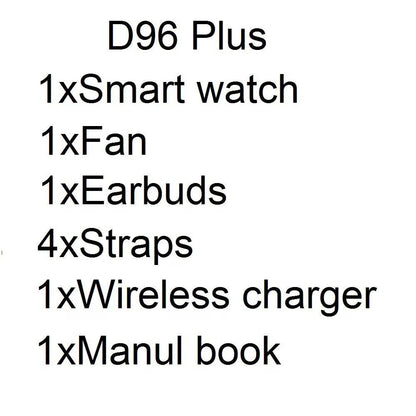 Coffret Connecté D96 Plus 3-en-1 – Montre Connectée, Écouteurs Bluetooth et Mini Ventilateur USB